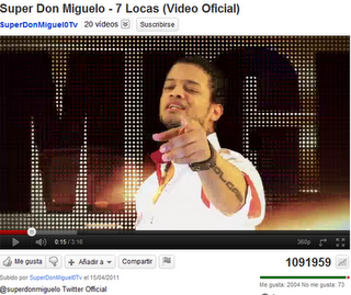 Don Miguelo supera el Millon de views en youtube, con el video “7 Locas”