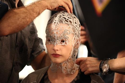 Backstage at Alexander McQueen S/S12