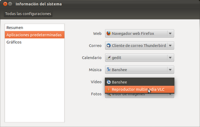 Cambiar aplicaciones predeterminadas en Ubuntu 11.10