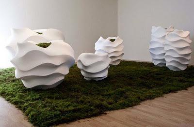 Macetas de hormigón, diseño de Marie Khouri