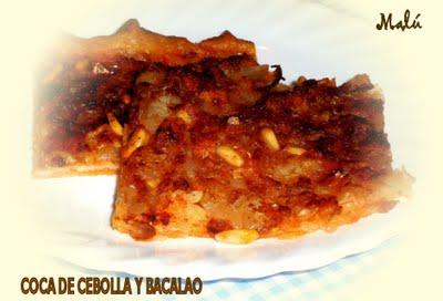 COCA DE CEBOLLA Y BACALAO