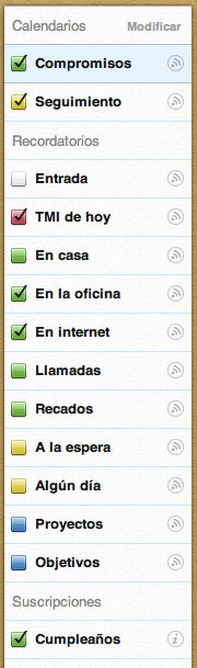 Recordatorios Implementar GTD con iCal, iCloud y Recordatorios de iOS 5
