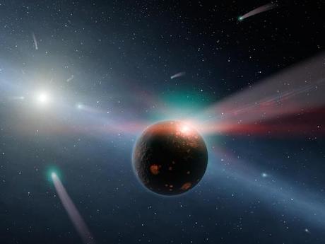 Spitzer detecta una tormenta de cometas en un sistema solar cercano