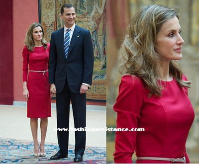 Premios Príncipe de Asturias. El look de Dña. Letizia en las audiencias en el Hotel de La Reconquista