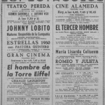 Cartelera de espectáculos de hace 72 años en Santander