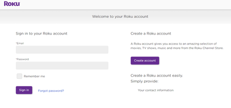 Inicie sesión en su cuenta de Roku