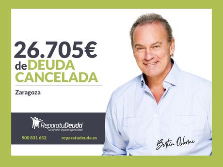 Repara tu Deuda Abogados cancela 26.705 € en Zaragoza (Aragón) con la Ley de Segunda Oportunidad