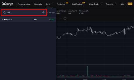 Comprar Tezos XTZ en spot en BingX