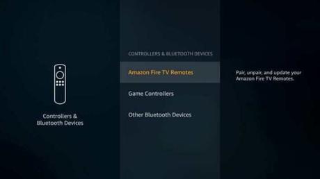 Haga clic en Controles remotos de Amazon Fire TV