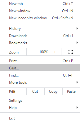 Seleccione la opción Transmitir