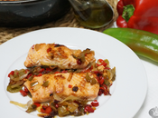 Salmón verduras