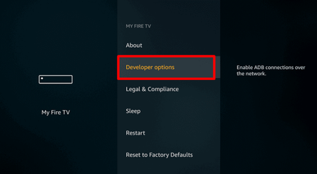 Seleccionar opciones de desarrollador