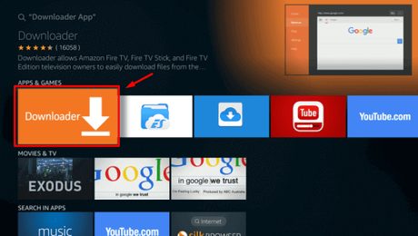 Haga clic en Descargador en Firestick
