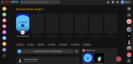 Cómo subir un estado/historia en Red LinuxClick Cómo subir un estado/historia en Red LinuxClick