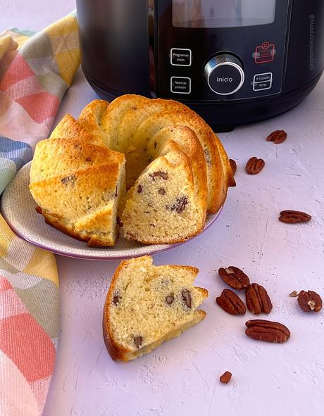 Bizcocho de nata y nueces en Airfryer