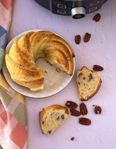 Bizcocho de nata y nueces en Airfryer