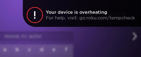 Mensaje de sobrecalentamiento en la pantalla