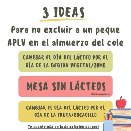 3 ideas para no excluir a un peque APLV en el almuerzo del cole