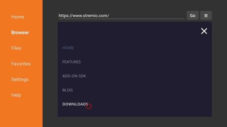 Haga clic en Descargar - Stremio en Firestick