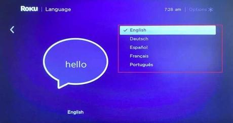 Cambiar idioma en Roku