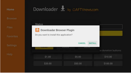 Cómo instalar y usar Downloader en Google TV Botón de instalación