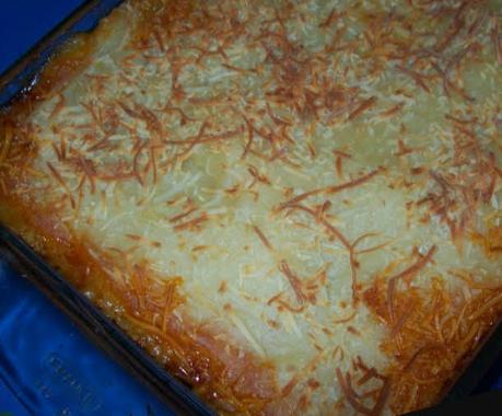 Gratinado de patata con atún y champiñones