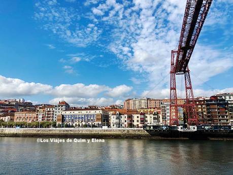 Puente Colgante Vizcaya Vista del puente colgante Vizcaya sobre el río Nervión