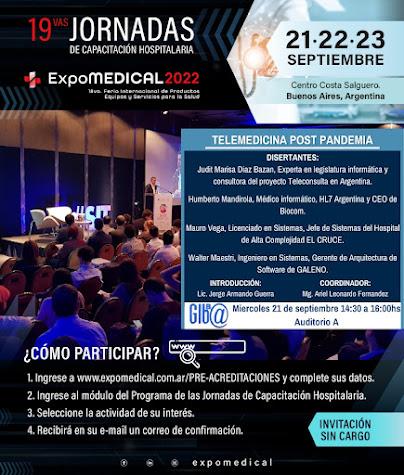 Invitación de GIBBA en ExpoMedical 2022: mañana 21 de septiembre a las 14:30 hs.