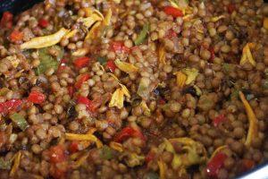 lentejas con setas y verduras