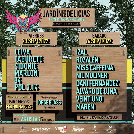 Horarios del Festival Jardín de las Delicias 2022