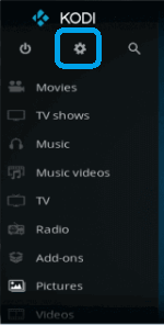 Pantalla de inicio de Kodi