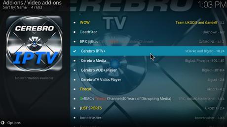 Cerebro IPTV en Firestick