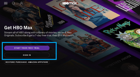 Inicie sesión en HBO Max en Amazon Firestick