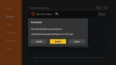 Haga clic en Eliminar en la pantalla
