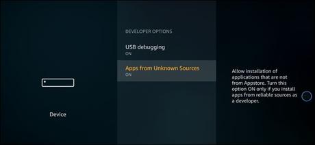 Cómo instalar Kodi en Amazon Firestick / Fire TV Aplicación de fuentes desconocidas