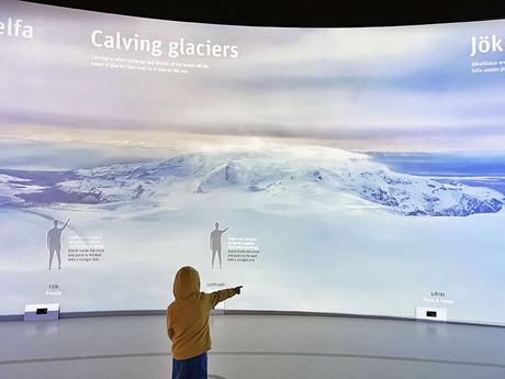 exposición interactiva sobre glaciares en el museo Perlan