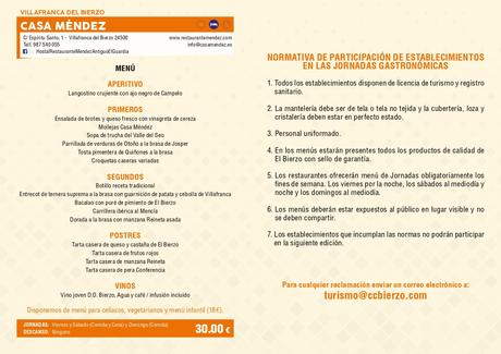 Jornadas Gastronómicas del Bierzo 2022 del 14 de octubre al 11 de diciembre. Consulta los menús 37 Jornadas Gastronómicas del Bierzo 2022 del 14 de octubre al 11 de diciembre. Consulta los menús 37