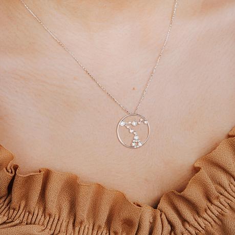 Dije Constelación de Piscis en Oro 18k con diamantes