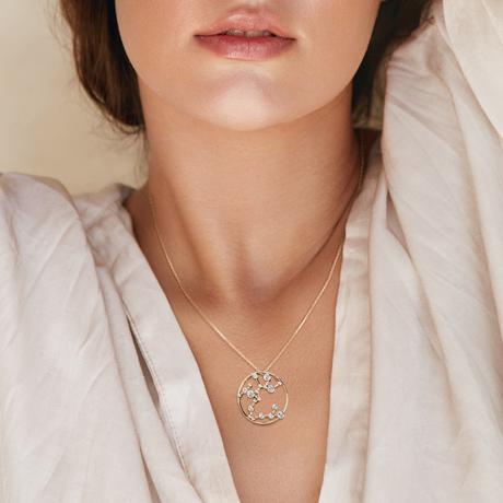 Dije Constelación de Sagitario en Oro 18k con diamantes