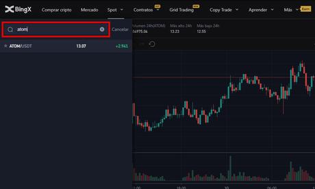 Comprar ATOM en Spot en BingX