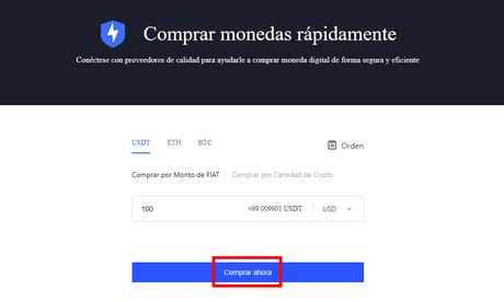 Comprar criptomonedas Tether (USDT) en BingX