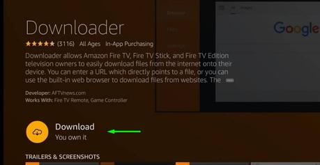 Nat Geo en Firestick: Seleccione Descargar