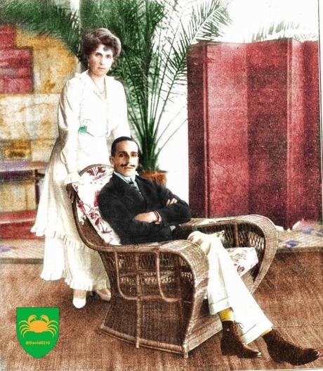 1915: SS.MM. los Reyes don Alfonso y Doña Victoria en el Palacio Real de la Magdalena de Santander