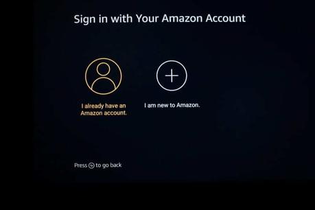 Inicie sesión con su cuenta de Amazon para configurar Firestick