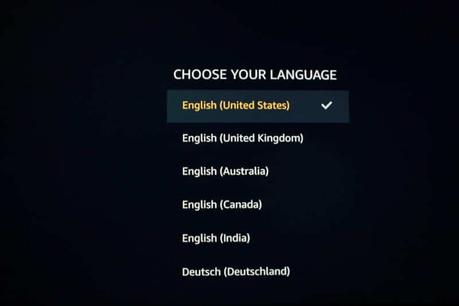Seleccione el idioma para configurar Firestick
