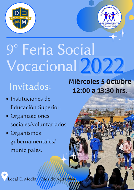 Colegio Divina Maestra de Villa Alemana, realizará su 9° Feria Social y Vocacional 2022.