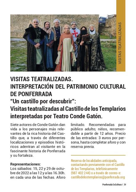 Ponferrada Es Cultura. Esta es la programación cultural de la ciudad para el último trimestre de 2022 42