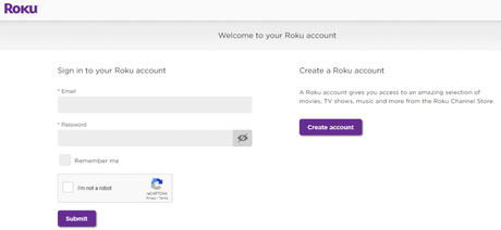 Inicie sesión en su cuenta de Roku