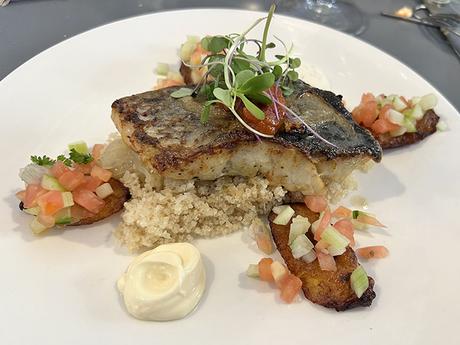 Lomo de corvina del restaurante Blanco y Negro de Oña, Raíces de Castilla