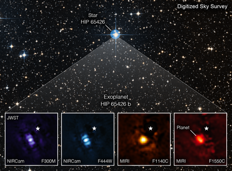 exoplanet HIP 65426 b in different bands of infrared light